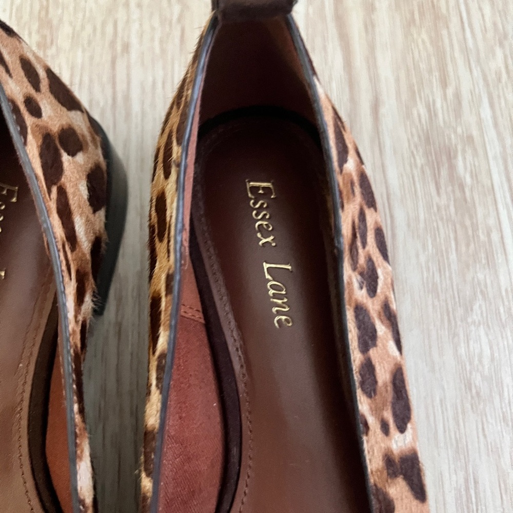 Essex Lane Leopard-Print Pointed Toe Flats - Brown & Black - Picture 2 of 4